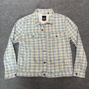 Vintage Kickers Classics Womens Checkered Jacket M Blue Cream